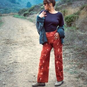 Stylish Red Tie-Dye Women's Pants